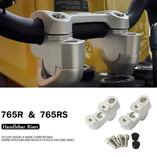 Ride Lift – Silver Handlebar Riser for Street Triple 765 Series