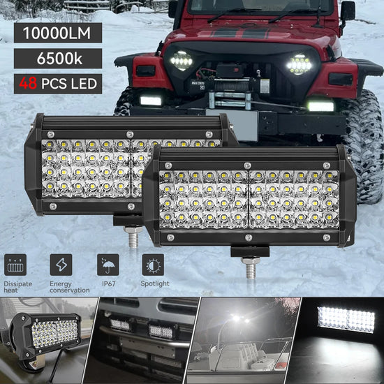 For Truck Driving Offroad Boat Car Tractor 4x4 SUV ATV 12V 24V 72W 144W Light Bar/Work Light Spotlight LED Light Bar