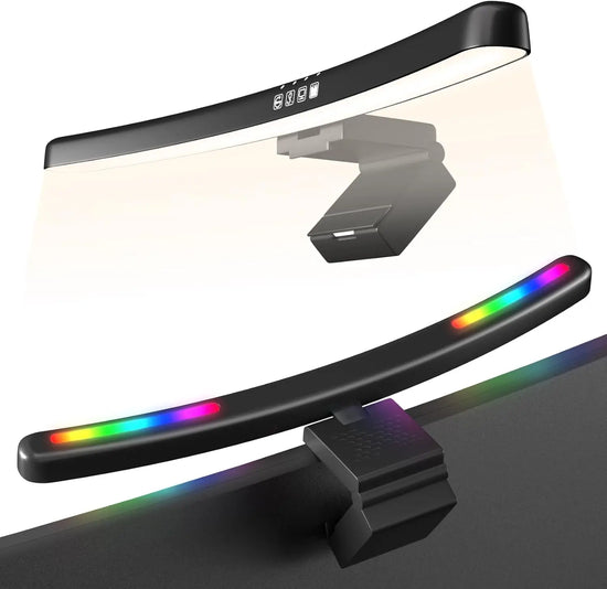 Curved Monitor Light Bar RGB Backlight for Screens, Computer Bar Lights with Color Temperature Brightness Stepless Dimming