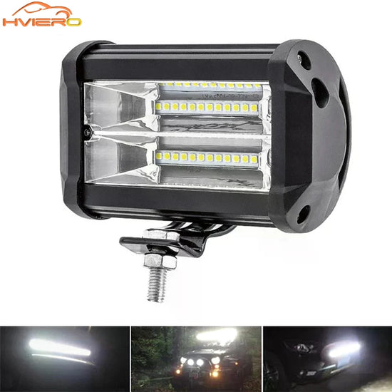 Light Bar Work Spotlight 12V LED 72W Waterproof Headlight Truck Driving Offroad Boat Car Tractor Led Lamp Automobile Accessories
