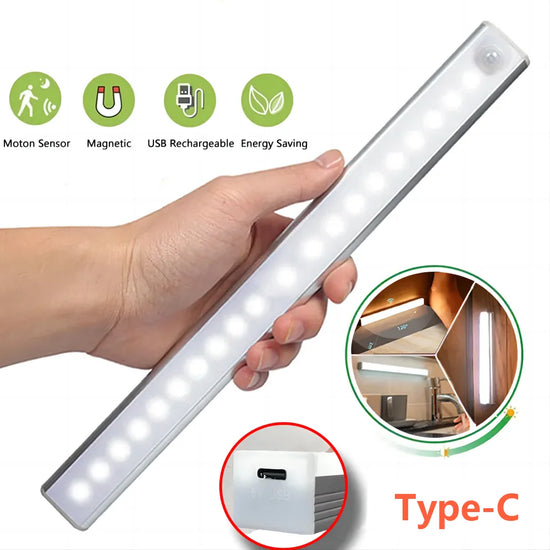 LED Bar lights Motion Sensor LED Under Cabinet Lamp Rechargeable Night Light Stairs Closet Room Aisle Detector indoor lighting
